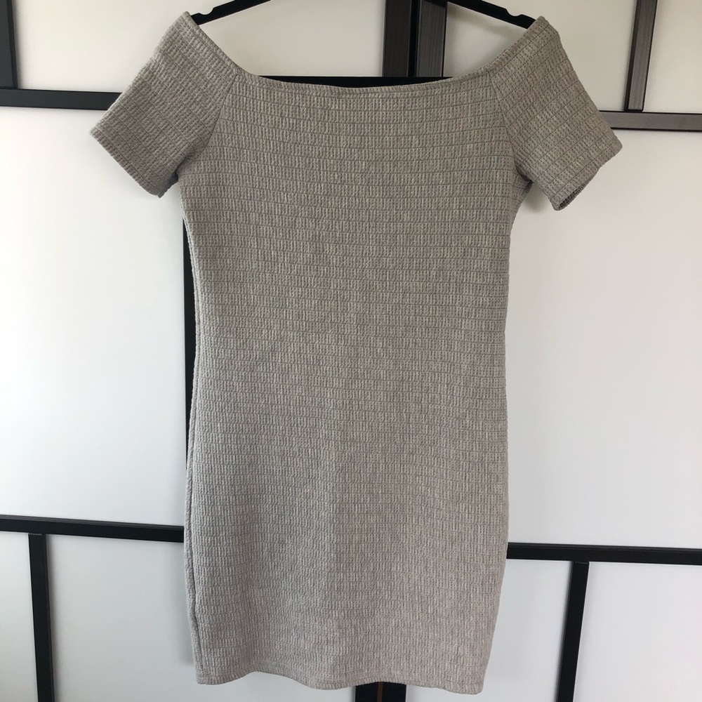TopShop Bodycon textured grey dress size 8